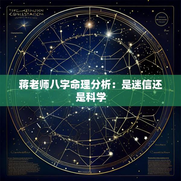 蒋老师八字命理分析：是迷信还是科学