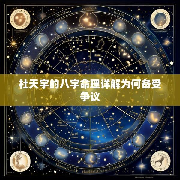 杜天宇的八字命理详解为何备受争议