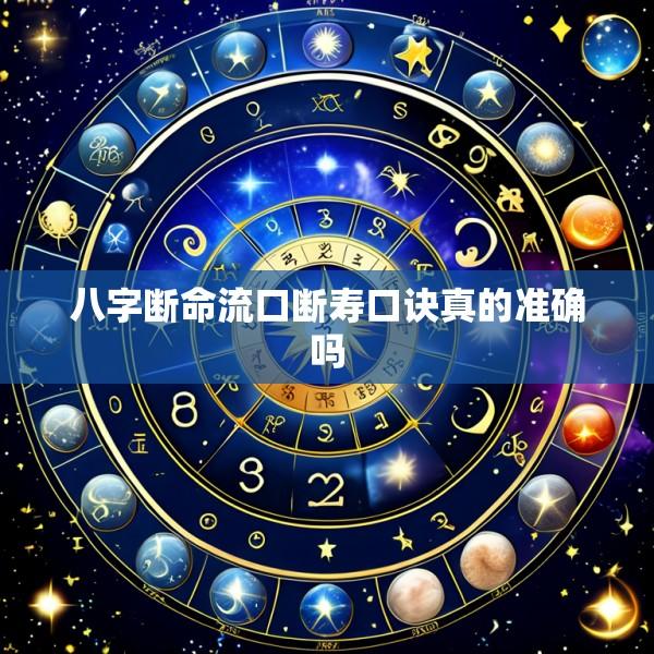 八字断命流口断寿口诀真的准确吗