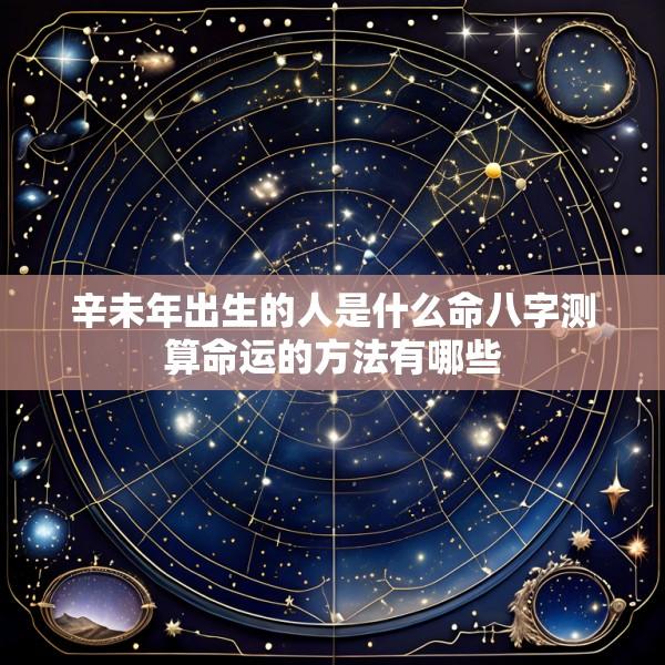 辛未年出生的人是什么命八字测算命运的方法有哪些