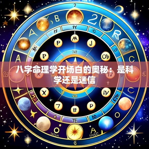 八字命理学开场白的奥秘：是科学还是迷信