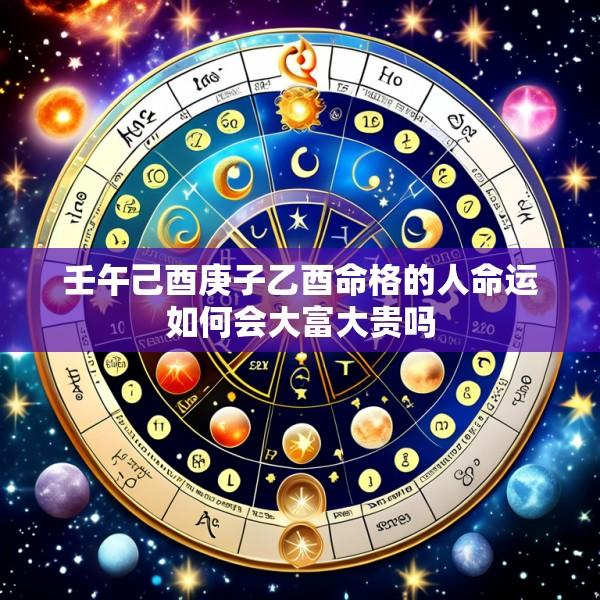 壬午己酉庚子乙酉命格的人命运如何会大富大贵吗