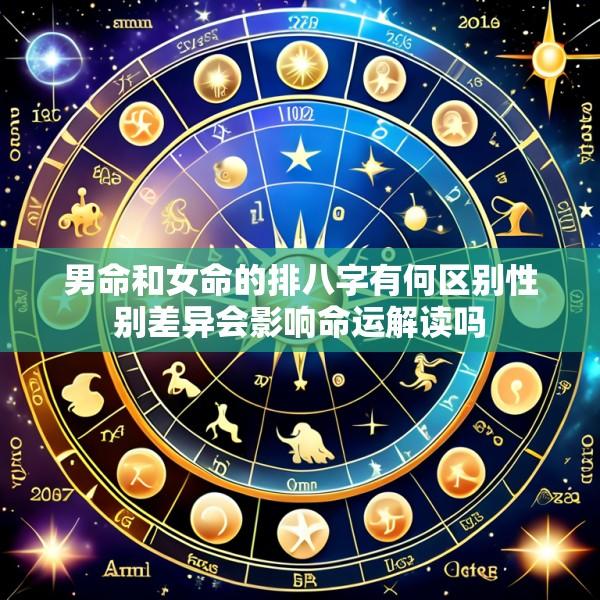 男命和女命的排八字有何区别性别差异会影响命运解读吗