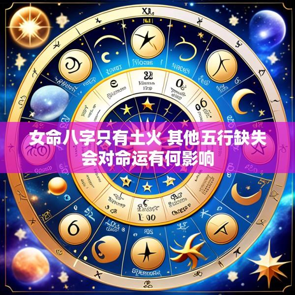 女命八字只有土火 其他五行缺失会对命运有何影响