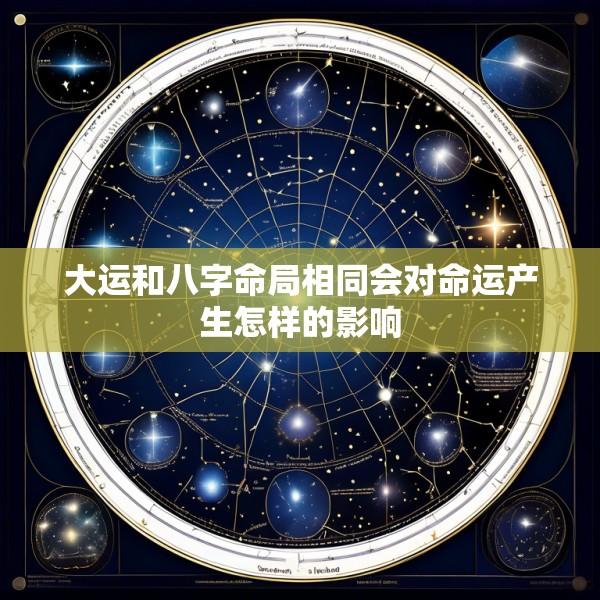 大运和八字命局相同会对命运产生怎样的影响