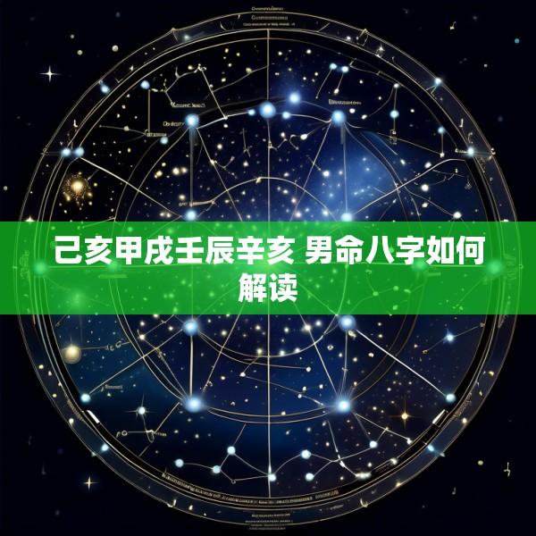 己亥甲戌壬辰辛亥 男命八字如何解读