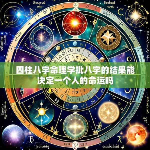 四柱八字命理学批八字的结果能决定一个人的命运吗