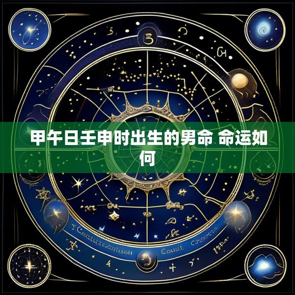 甲午日壬申时出生的男命 命运如何