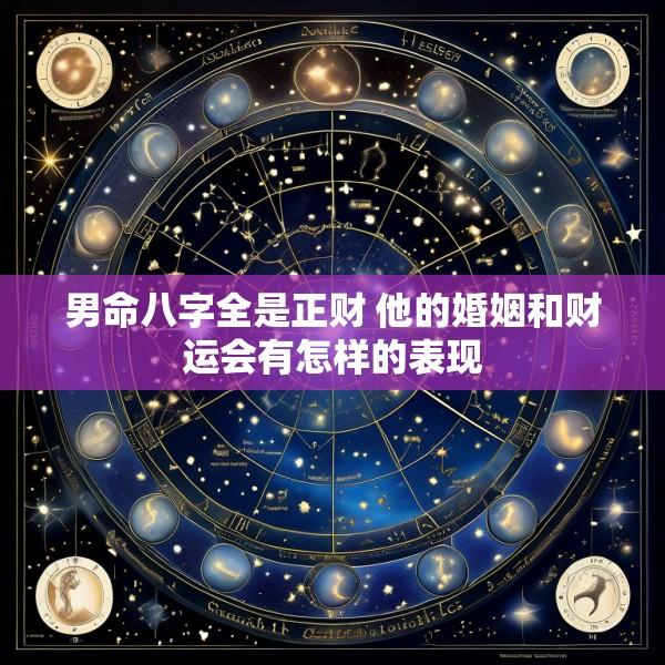 男命八字全是正财 他的婚姻和财运会有怎样的表现