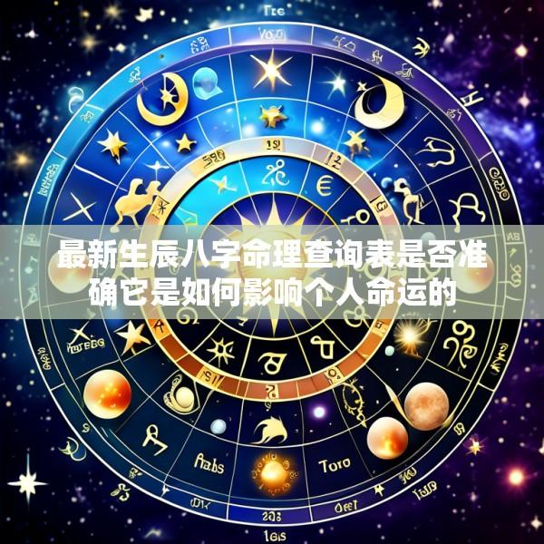 最新生辰八字命理查询表是否准确它是如何影响个人命运的