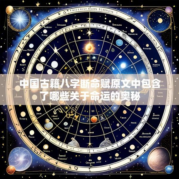中国古籍八字断命赋原文中包含了哪些关于命运的奥秘