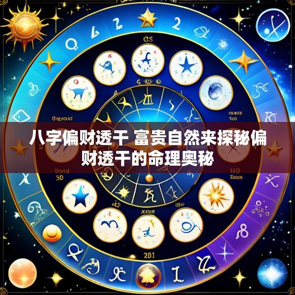 八字偏财透干 富贵自然来探秘偏财透干的命理奥秘