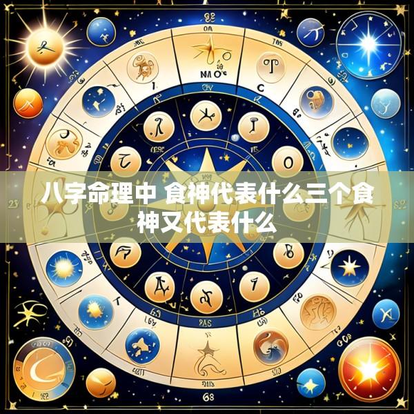 八字命理中 食神代表什么三个食神又代表什么