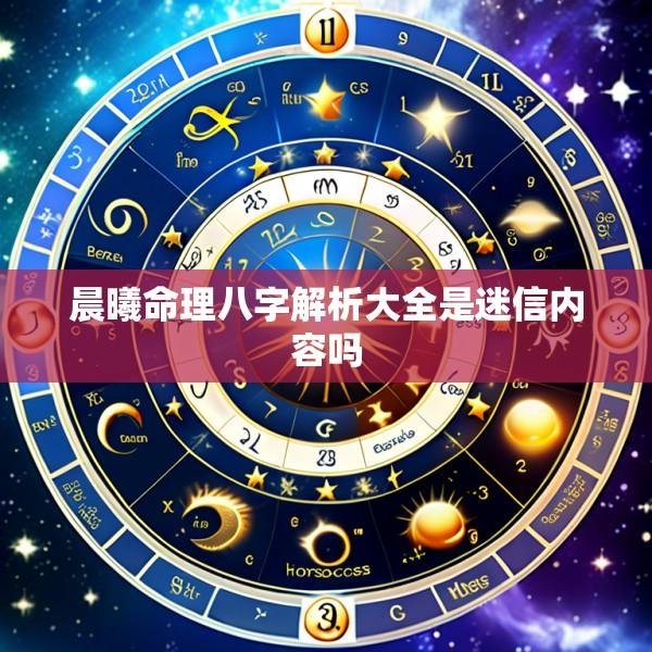 晨曦命理八字解析大全是迷信内容吗