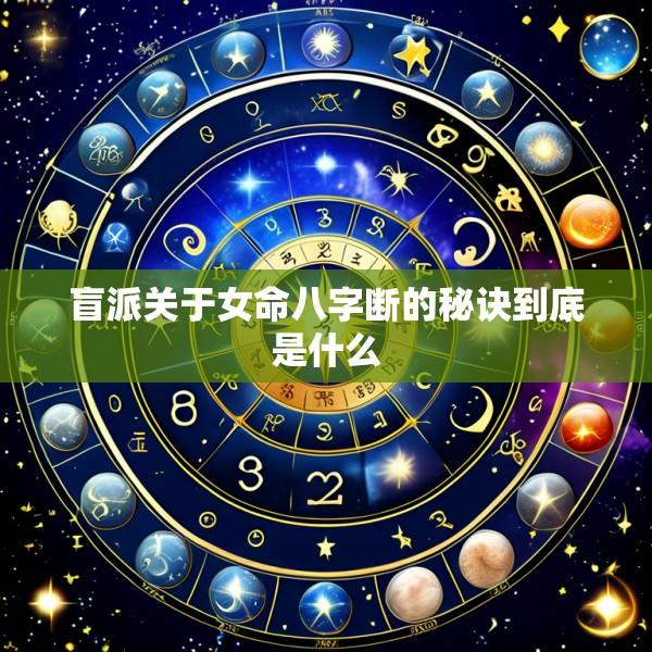 盲派关于女命八字断的秘诀到底是什么