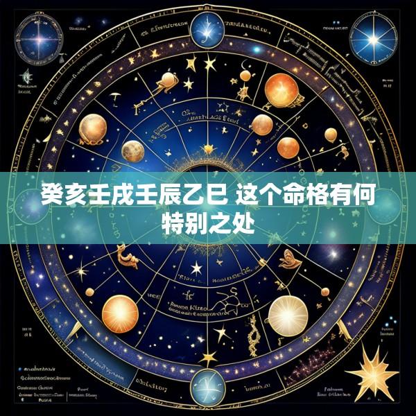 癸亥壬戌壬辰乙巳 这个命格有何特别之处