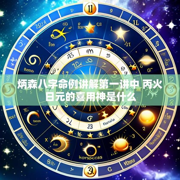 炳森八字命例讲解第一讲中 丙火日元的喜用神是什么