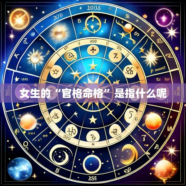 女生的“官格命格”是指什么呢