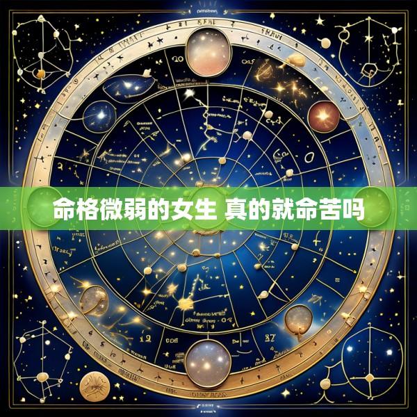 命格微弱的女生 真的就命苦吗