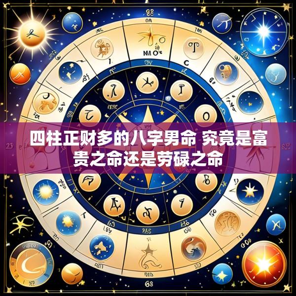 四柱正财多的八字男命 究竟是富贵之命还是劳碌之命