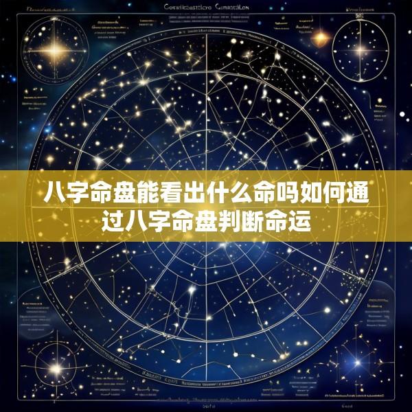 八字命盘能看出什么命吗如何通过八字命盘判断命运