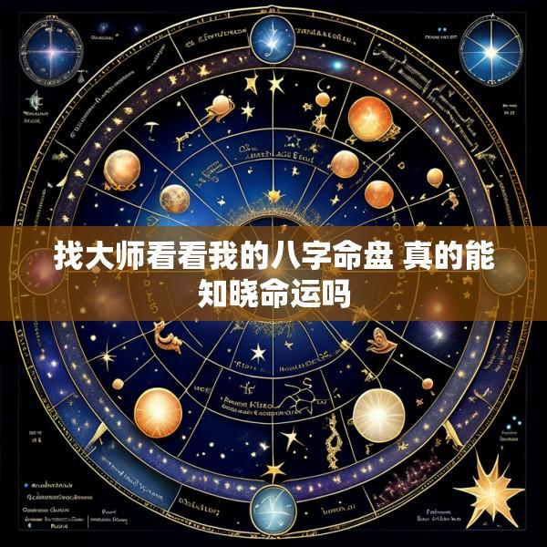 找大师看看我的八字命盘 真的能知晓命运吗