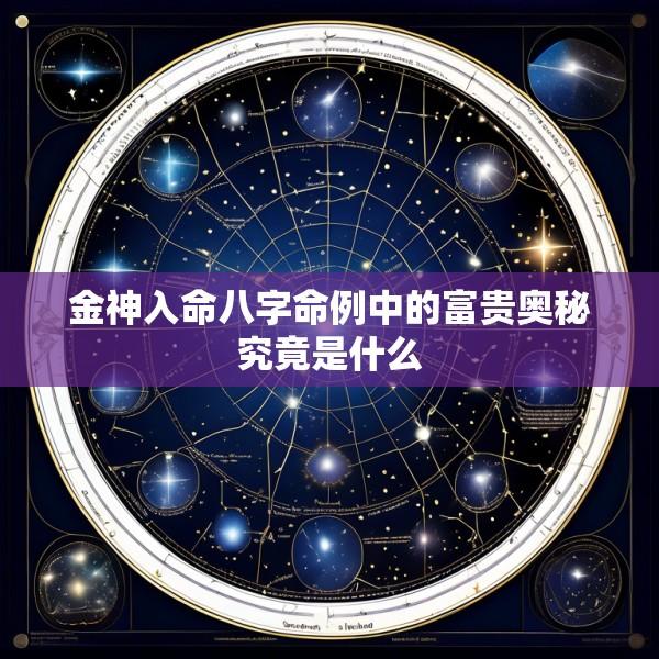 金神入命八字命例中的富贵奥秘究竟是什么