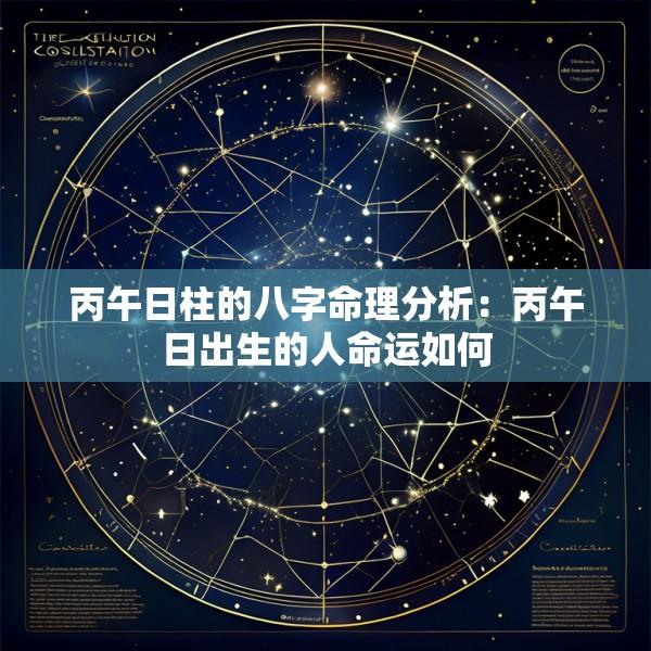 丙午日柱的八字命理分析：丙午日出生的人命运如何