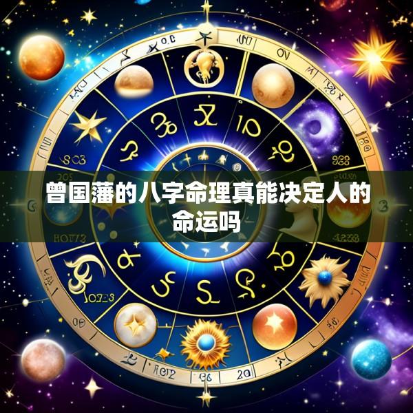 曾国藩的八字命理真能决定人的命运吗