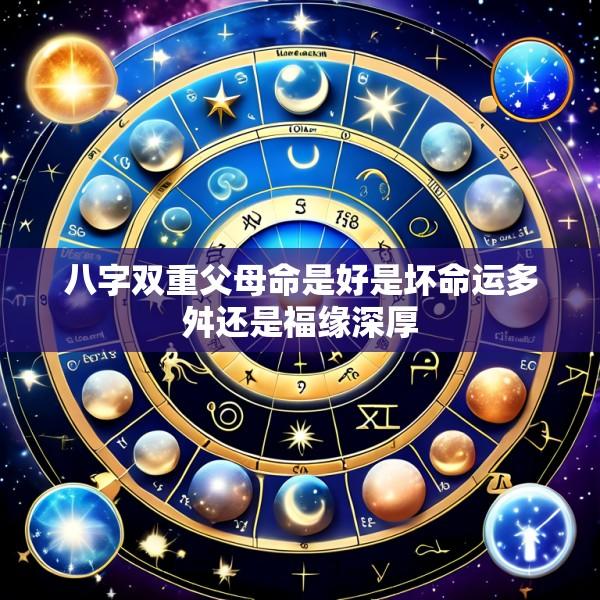 八字双重父母命是好是坏命运多舛还是福缘深厚