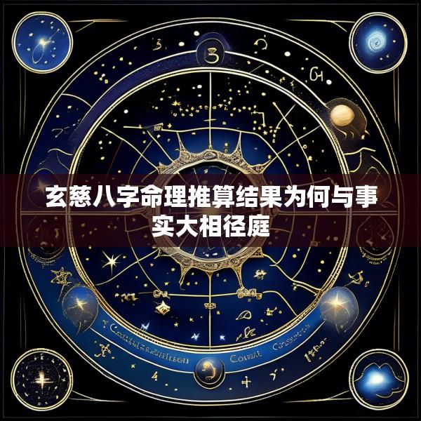玄慈八字命理推算结果为何与事实大相径庭