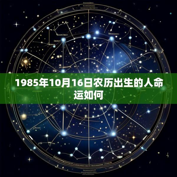 1985年10月16日农历出生的人命运如何