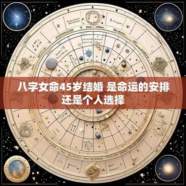 八字女命45岁结婚 是命运的安排还是个人选择