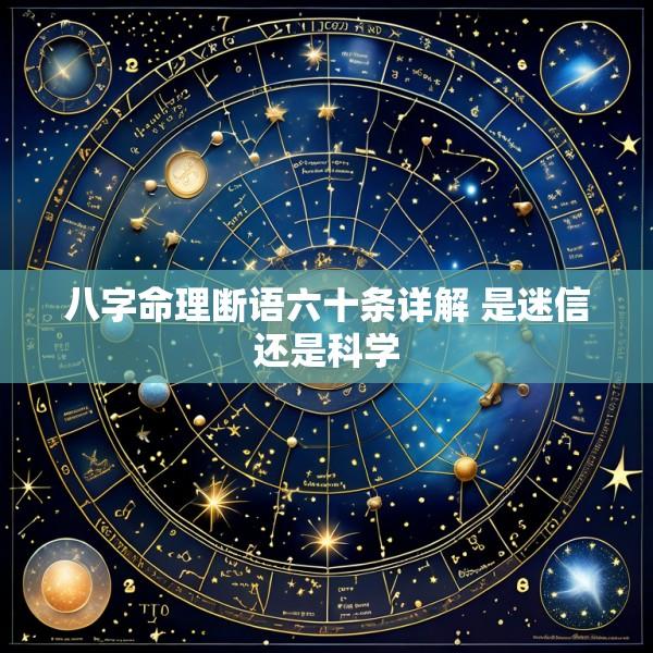 八字命理断语六十条详解 是迷信还是科学