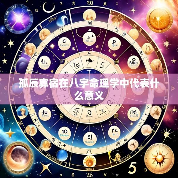 孤辰寡宿在八字命理学中代表什么意义