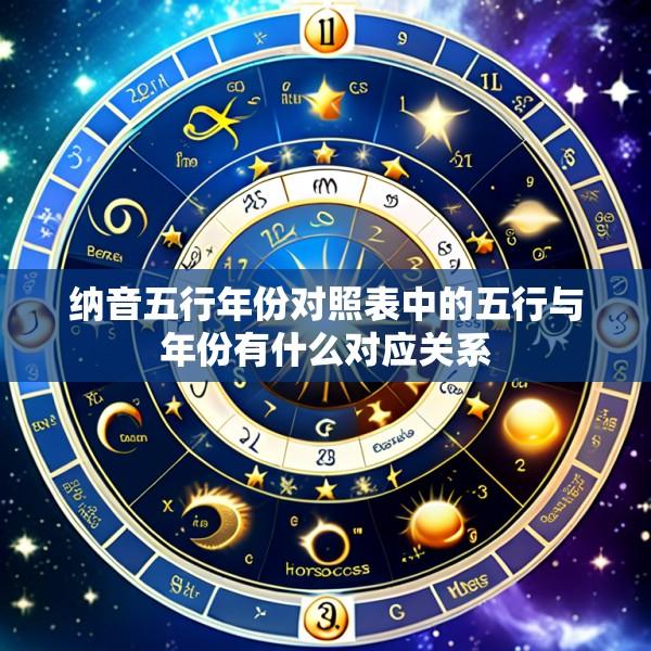 纳音五行年份对照表中的五行与年份有什么对应关系