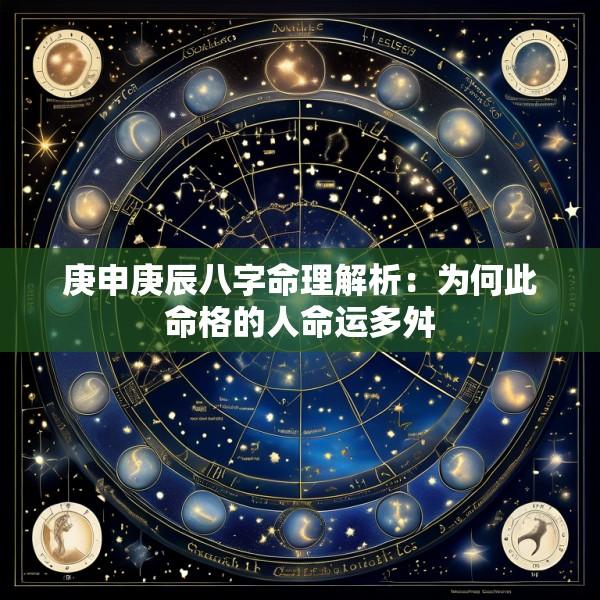 庚申庚辰八字命理解析：为何此命格的人命运多舛