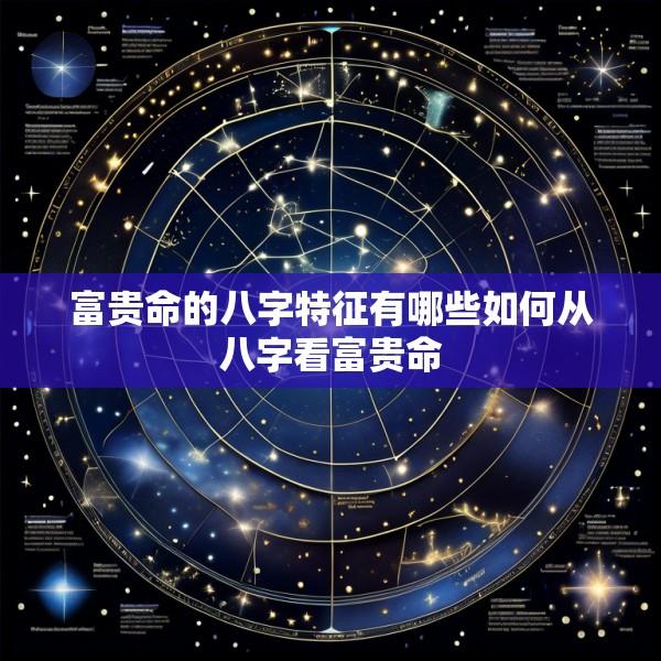 富贵命的八字特征有哪些如何从八字看富贵命
