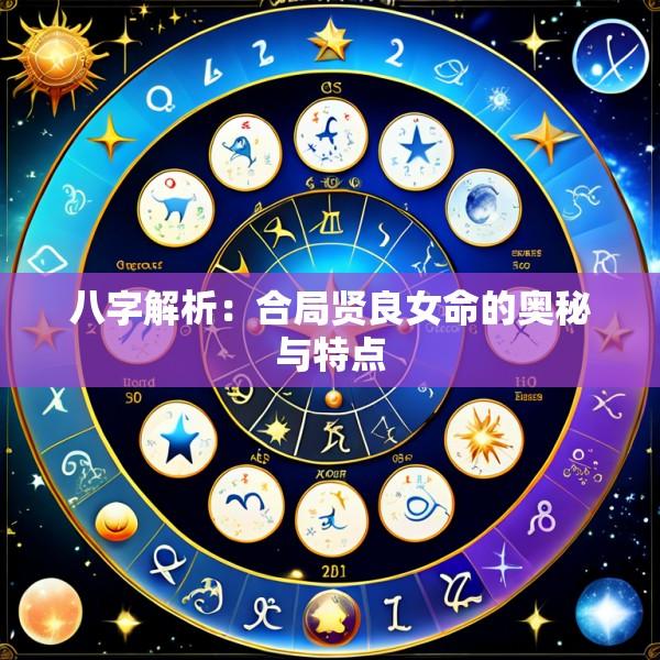 八字解析：合局贤良女命的奥秘与特点