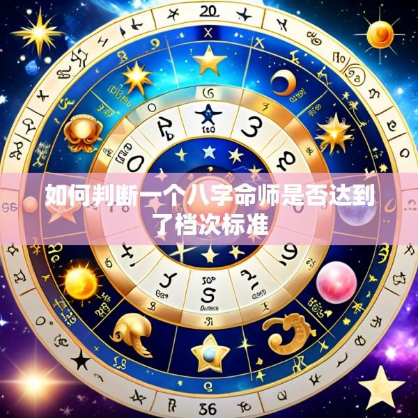 如何判断一个八字命师是否达到了档次标准