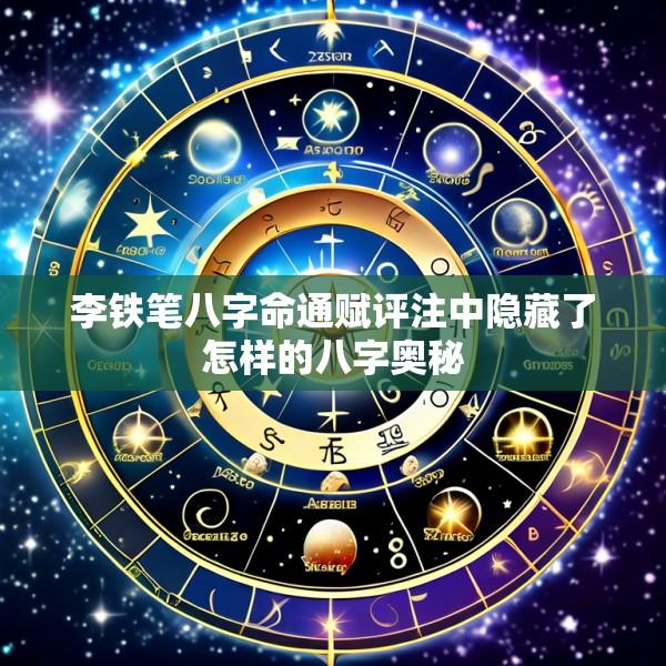 李铁笔八字命通赋评注中隐藏了怎样的八字奥秘