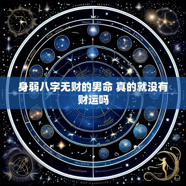 身弱八字无财的男命 真的就没有财运吗