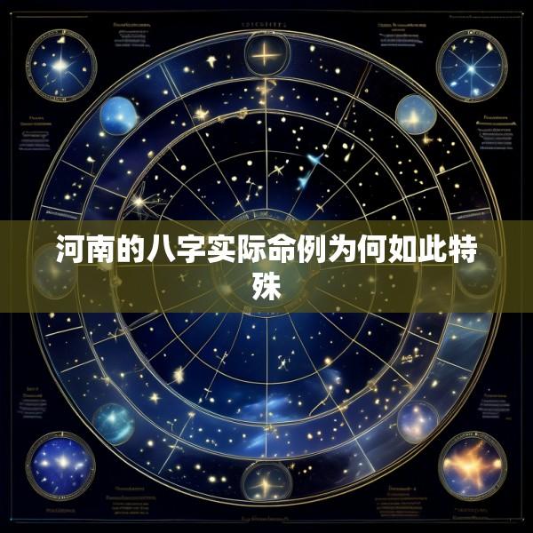 河南的八字实际命例为何如此特殊