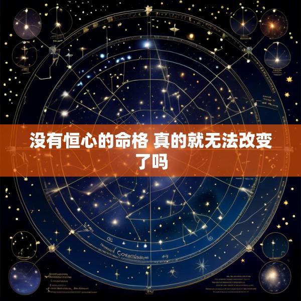 没有恒心的命格 真的就无法改变了吗