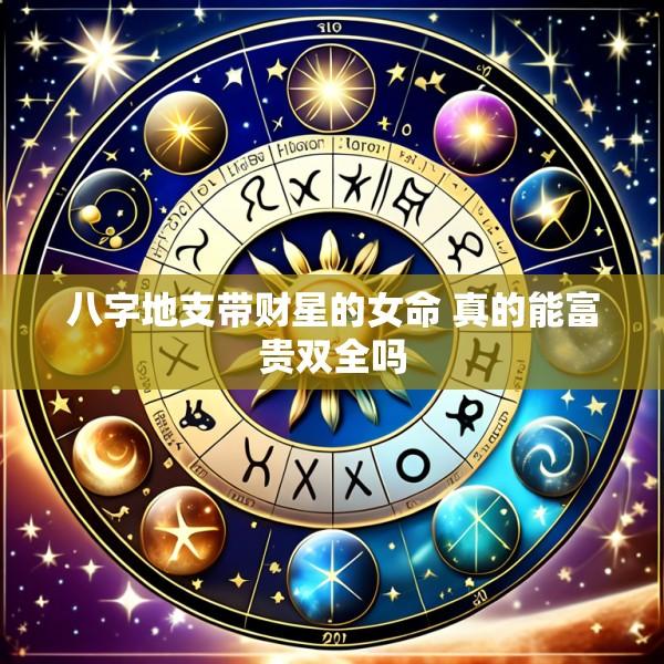 八字地支带财星的女命 真的能富贵双全吗