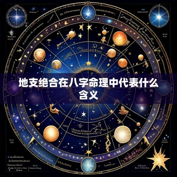 地支绝合在八字命理中代表什么含义
