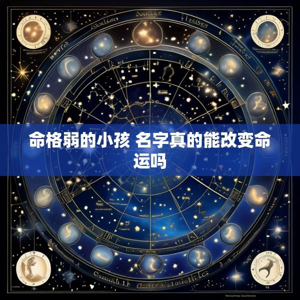 命格弱的小孩 名字真的能改变命运吗
