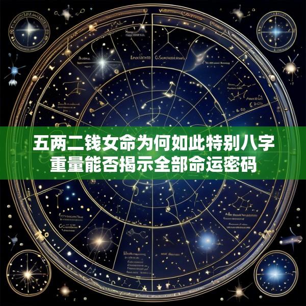 五两二钱女命为何如此特别八字重量能否揭示全部命运密码