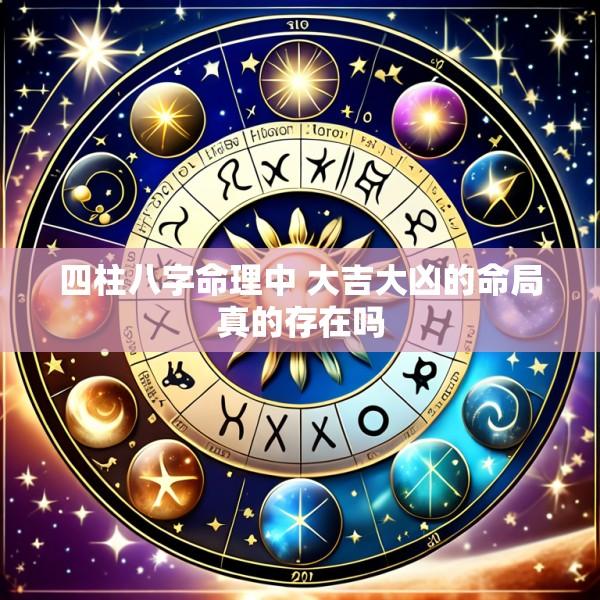 四柱八字命理中 大吉大凶的命局真的存在吗