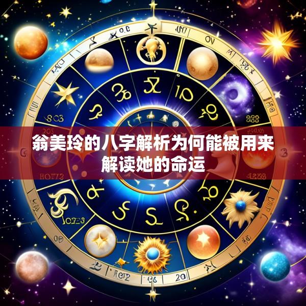翁美玲的八字解析为何能被用来解读她的命运
